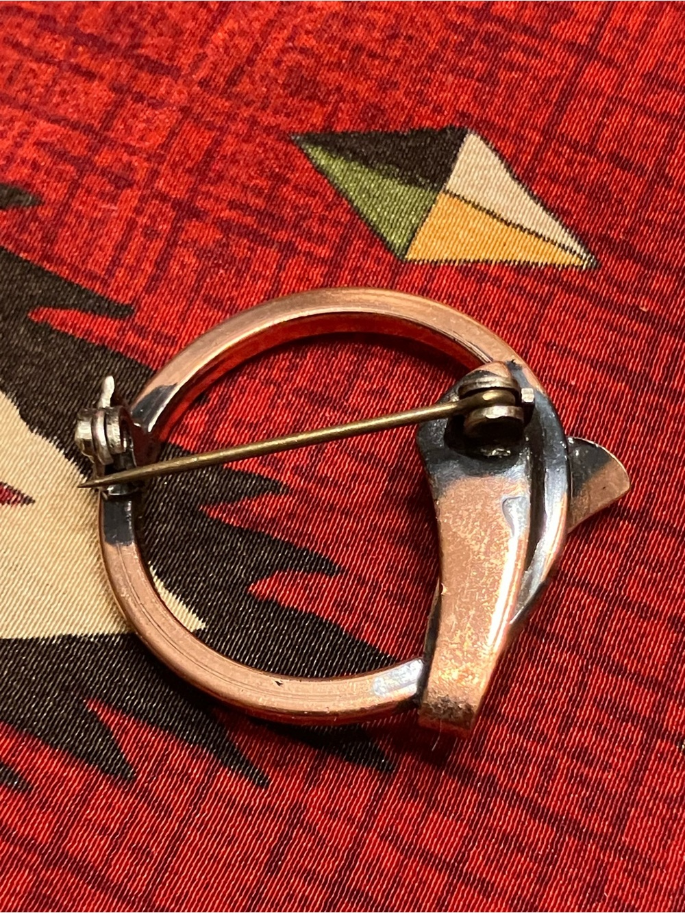 TWO HAND CRAFTED MODERNISTIC COPPER BROOCHES VINTAGE - Picture 3 of 15